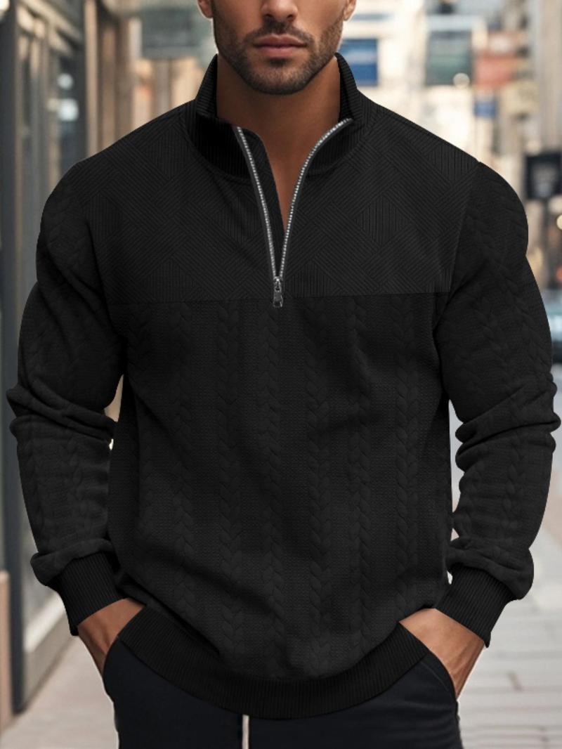 Dolce Paris - Sweatshirt Homme Luxe à Col Zippé