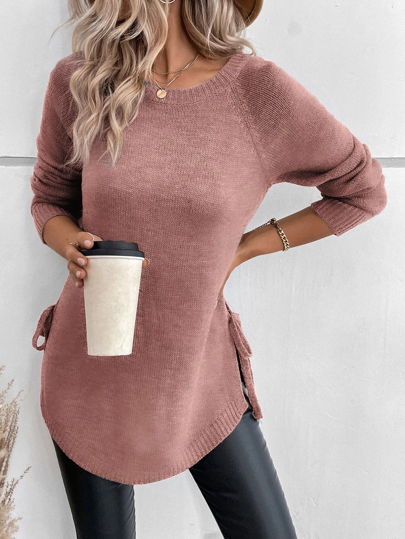 Pull Dolce Paris - LUNA à manches raglan avec nœud latéral