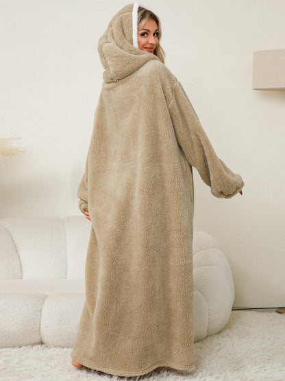 Dolce Paris| Peignoir chaud avec capuche, doux et confortable