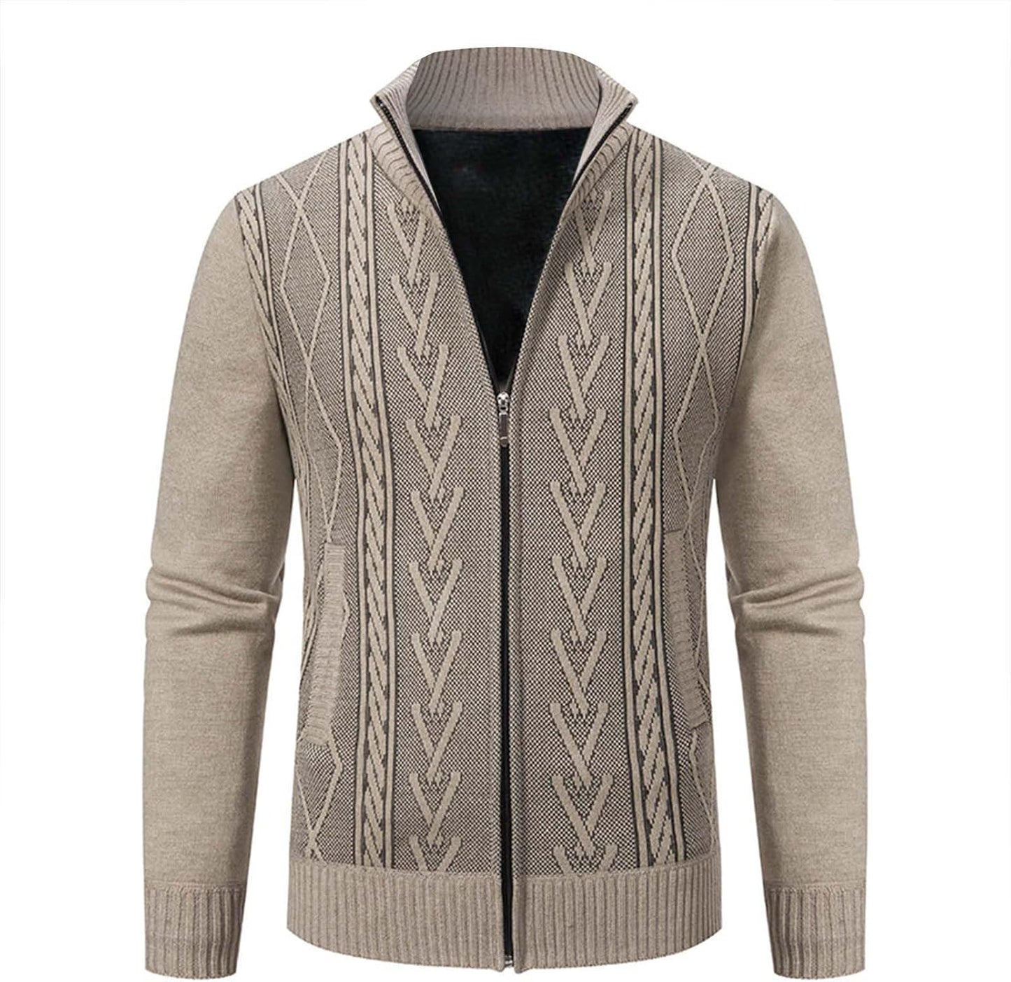 Pull Cardigan Zippé Thermique d'Hiver pour Hommes