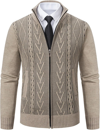 Pull Cardigan Zippé Thermique d'Hiver pour Hommes