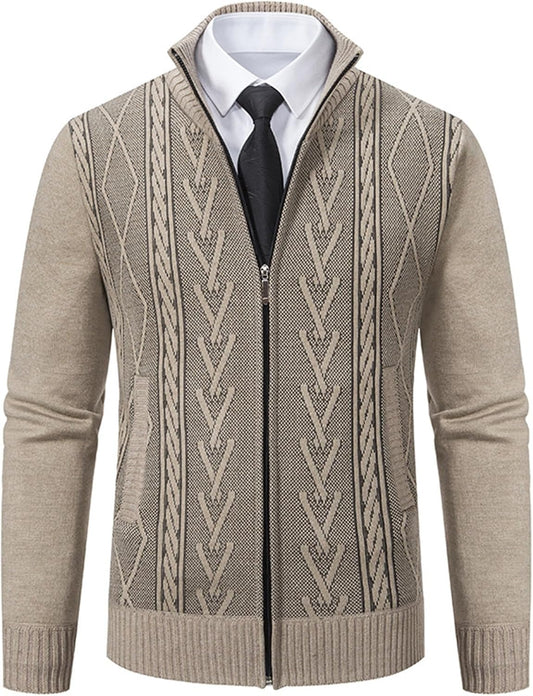 Pull Cardigan Zippé Thermique d'Hiver pour Hommes