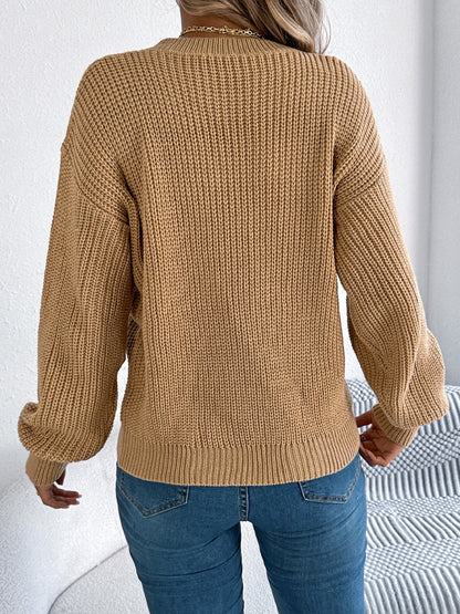 Dolce Paris |  Pull à col rond ajouré à manches longues