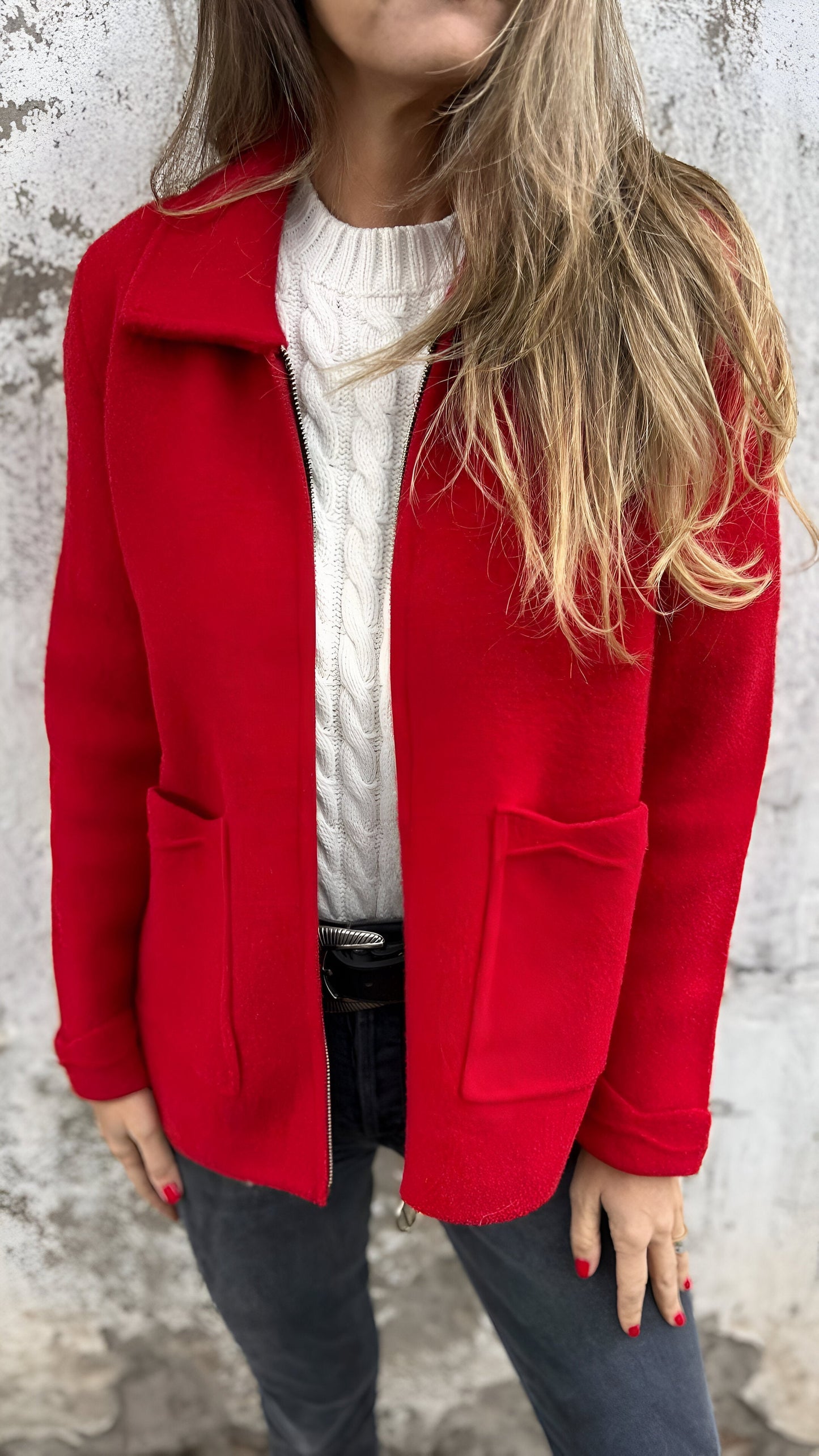 Sarah | Veste à fermeture éclair avec col stylé