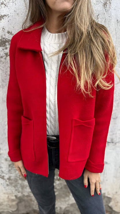 Sarah | Veste à fermeture éclair avec col stylé