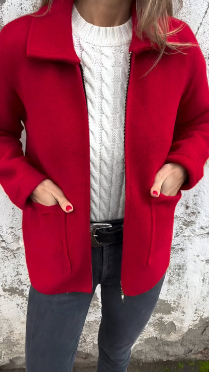 Sarah | Veste à fermeture éclair avec col stylé