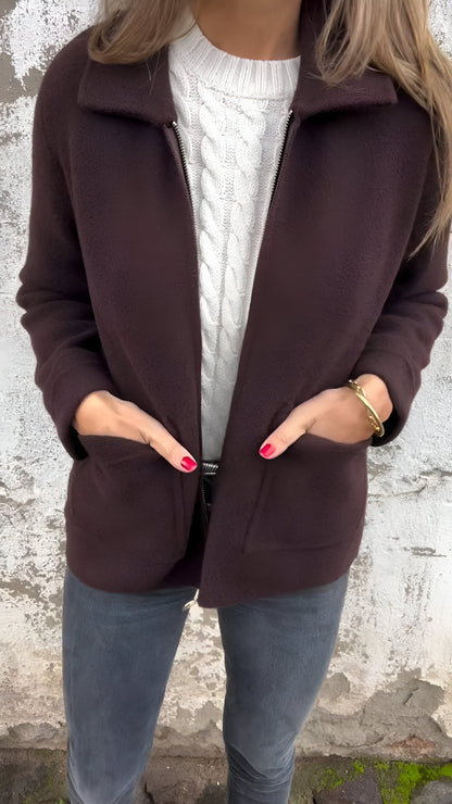 Sarah | Veste à fermeture éclair avec col stylé