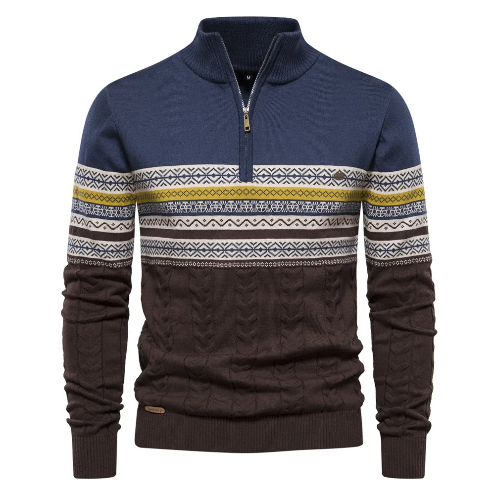 Florent | Pull Fair Isle avec demi-zip