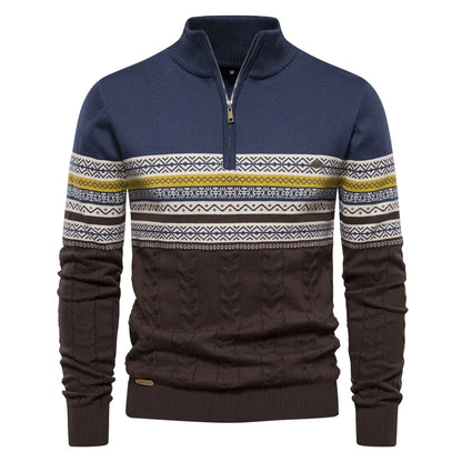 Florent | Pull Fair Isle avec demi-zip