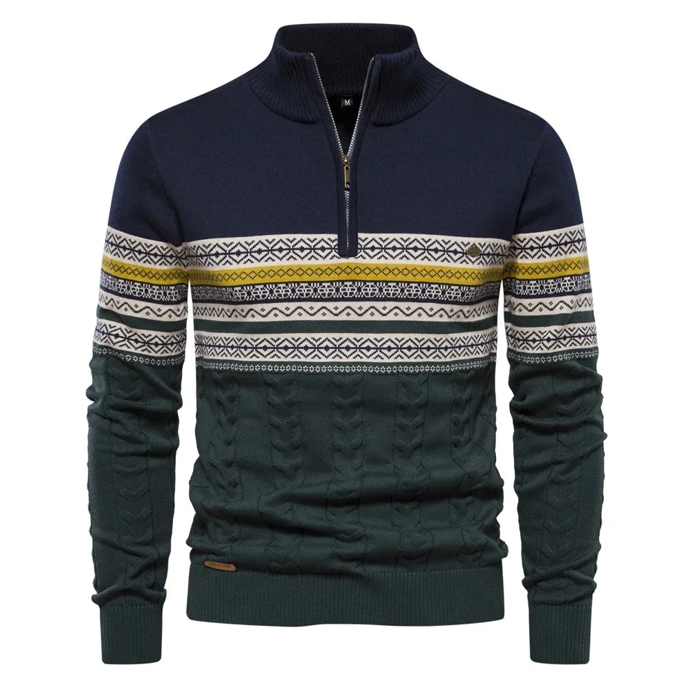 Florent | Pull Fair Isle avec demi-zip