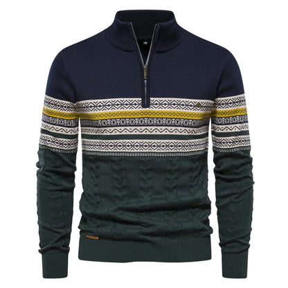 Florent | Pull Fair Isle avec demi-zip