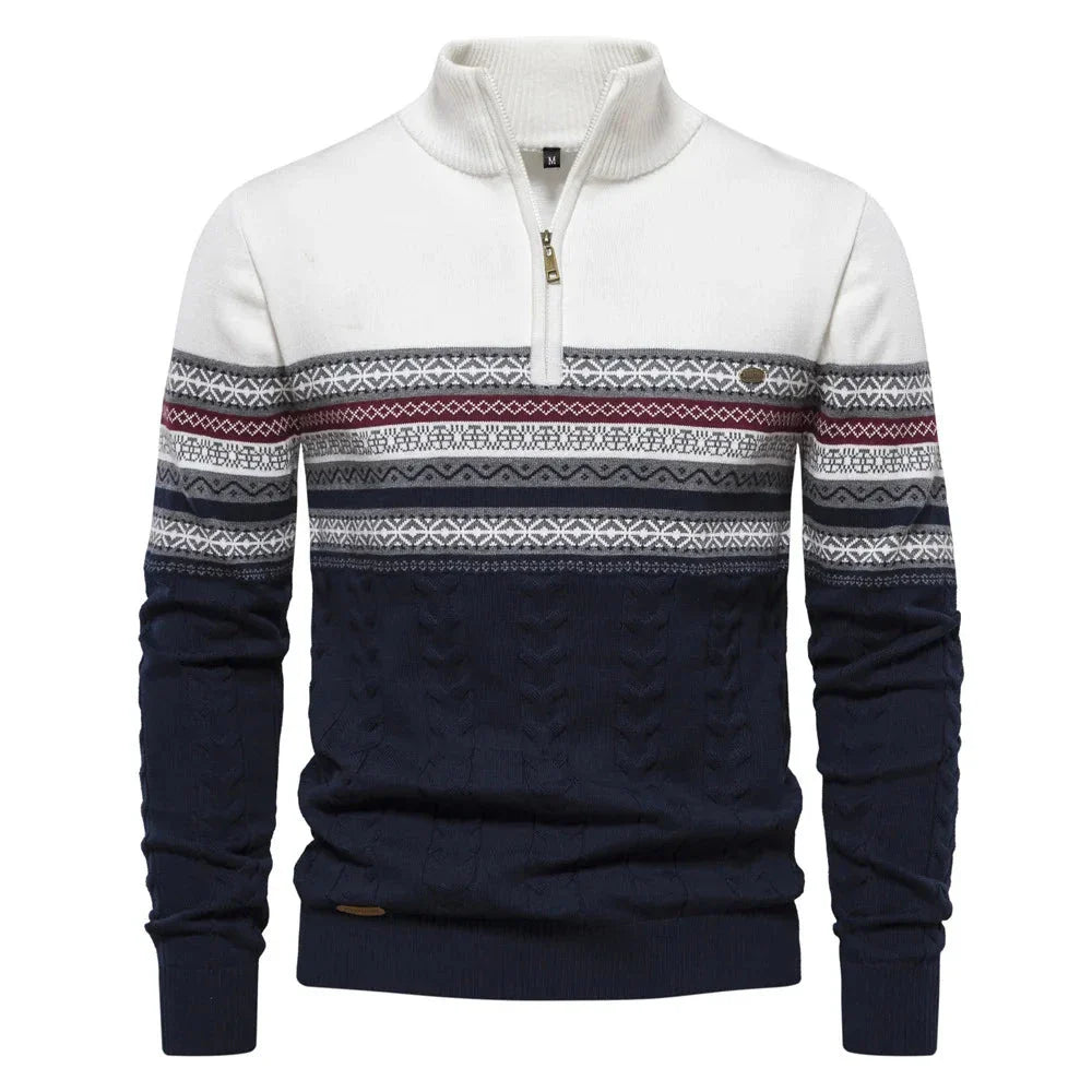 Florent | Pull Fair Isle avec demi-zip