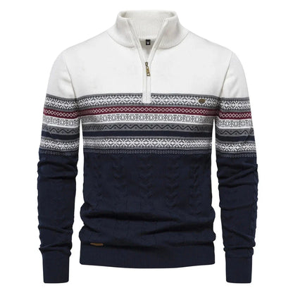 Florent | Pull Fair Isle avec demi-zip