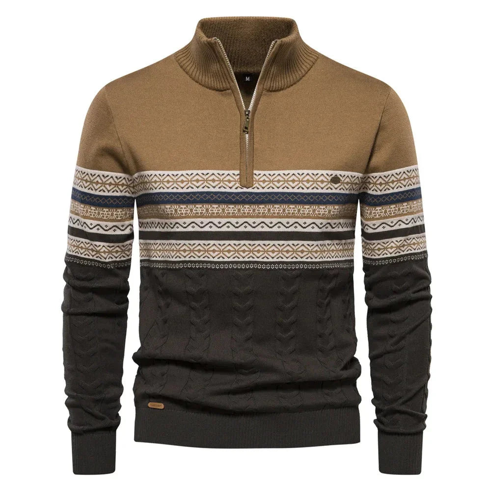 Florent | Pull Fair Isle avec demi-zip