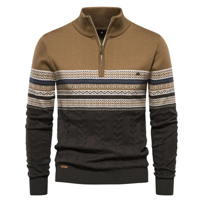 Florent | Pull Fair Isle avec demi-zip
