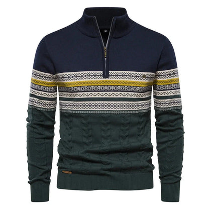 Florent | Pull Fair Isle avec demi-zip