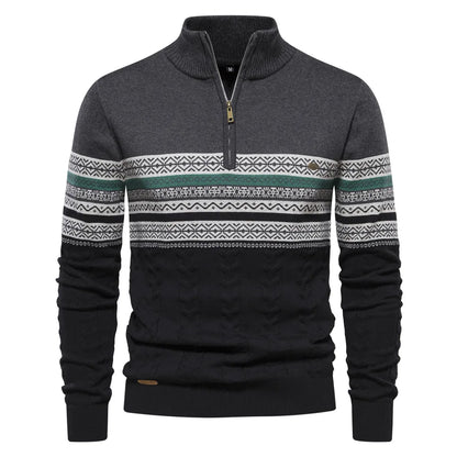 Florent | Pull Fair Isle avec demi-zip