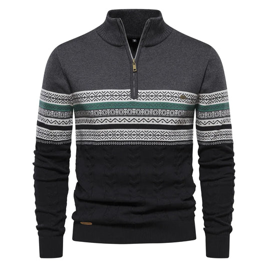 Florent | Pull Fair Isle avec demi-zip