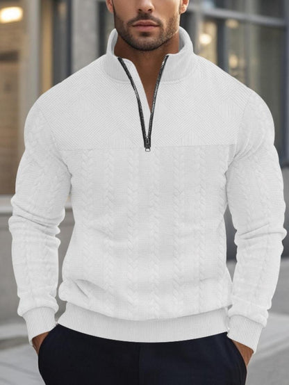 Dolce Paris - Sweatshirt Homme Luxe à Col Zippé