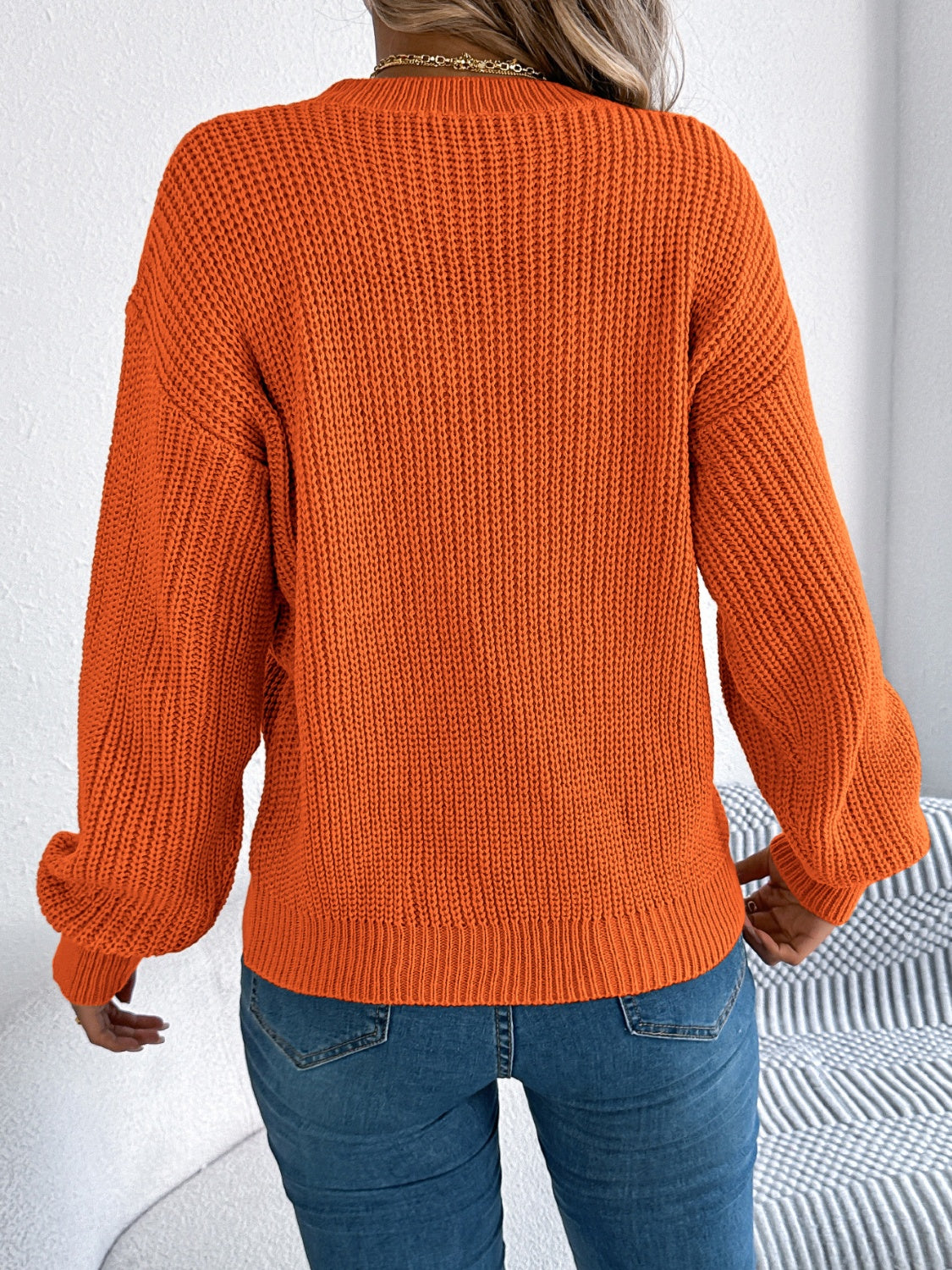 Dolce Paris |  Pull à col rond ajouré à manches longues