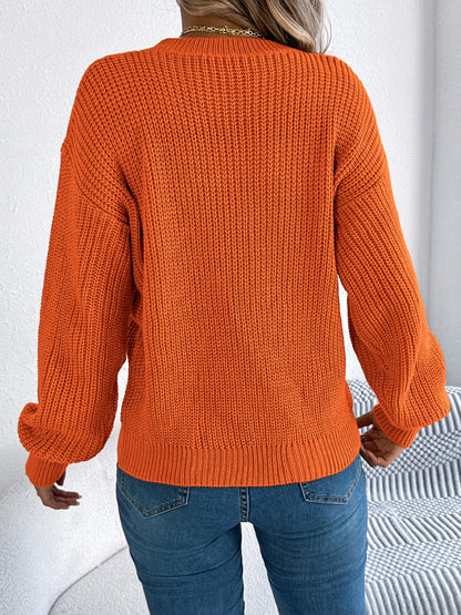 Dolce Paris |  Pull à col rond ajouré à manches longues