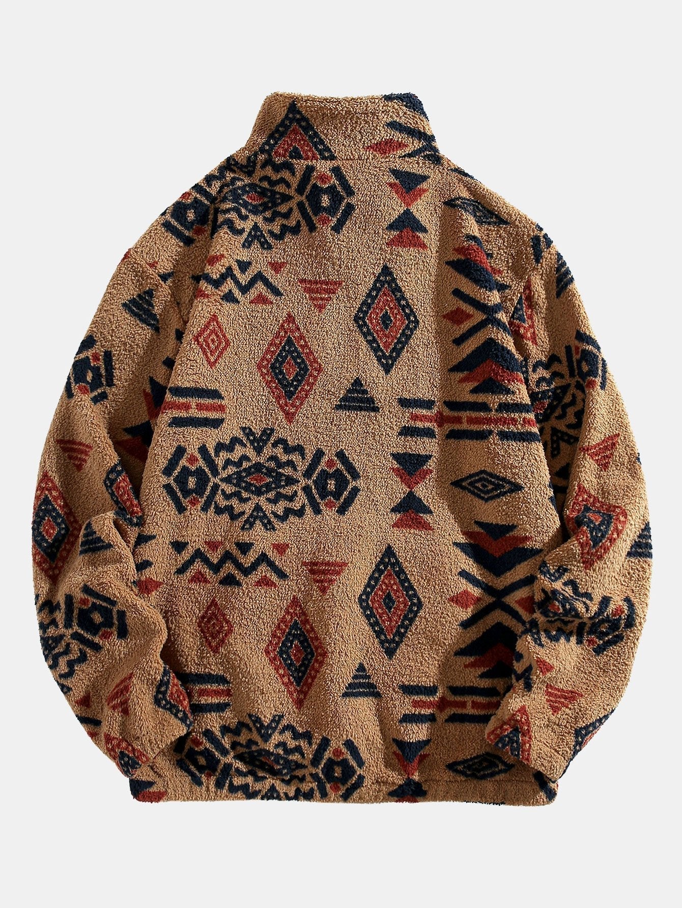 Sweat-shirt Teddy Imprimé Azteque à Zip Quart – Confortable, Stylé & Tendance